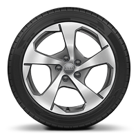 Aluminium-Gussr&auml;der im 5-Arm-Dynamik-Design, Gr&ouml;&szlig;e 7,5 J x 18, mit Reifen 225/40 R 18