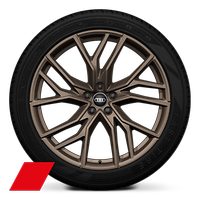 Obręcze kół ze stopu metali lekkich Audi Sport 8,5J|9Jx21&quot;, 5 - ramienne Stern, w kolorze brązowym matowym,  z oponami 235/45|255/40 R21. 3-letnie ubezpieczenie opon w cenie.