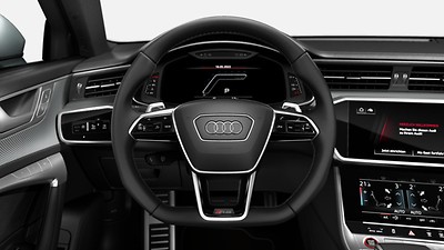 Heated, flat-bottom, 3-spoke steering wheel with shift paddles and HOD