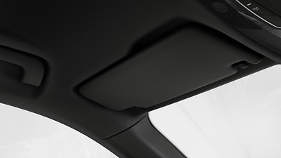 Driver and front-passenger extendable sun visors with illuminated vanity mirrors