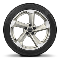 Aluminium-Gussr&auml;der Audi Sport im 5-Arm-Turbinen-Design, Magnesiumoptik, glanzgedreht, Gr&ouml;&szlig;e 7,5 J &times; 18, mit Reifen 225/40 R 18