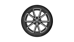 Cerchio Audi Sport, a 5 razze a V con scritta RS, grigio titanio opaco, tornito a specchio, 8,5x19