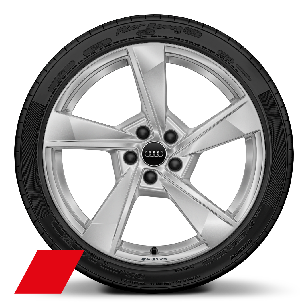 Rodas Audi Sport, design "Torsio" de 5 braços, 8,5J x 19, pneus para modelo específico