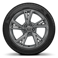 Jantes en alliage, 5 branches doubles en V (style S), gris graphite,