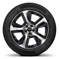 Jantes en aluminium coul&eacute; 7,5x17 &agrave; 5 branches design avec inserts en noir , pneus 7,5x17 R17