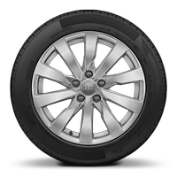 Jantes en aluminium coul&eacute; en style turbine &agrave; 10 branches, dimension 7,5J x 17 avec pneus 225/45 R17