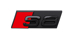 Modellbeteckning fram svart, "S8"