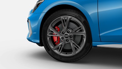 Disc brakes in rear, 17-inch, brake calipers painted in Red (ECE)