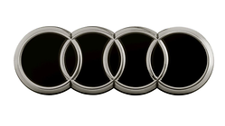 Pierścienie Audi w kolorze czarnym, na przód