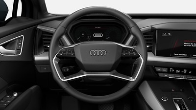 Heated, leather, multifunction steering wheel with  paddles