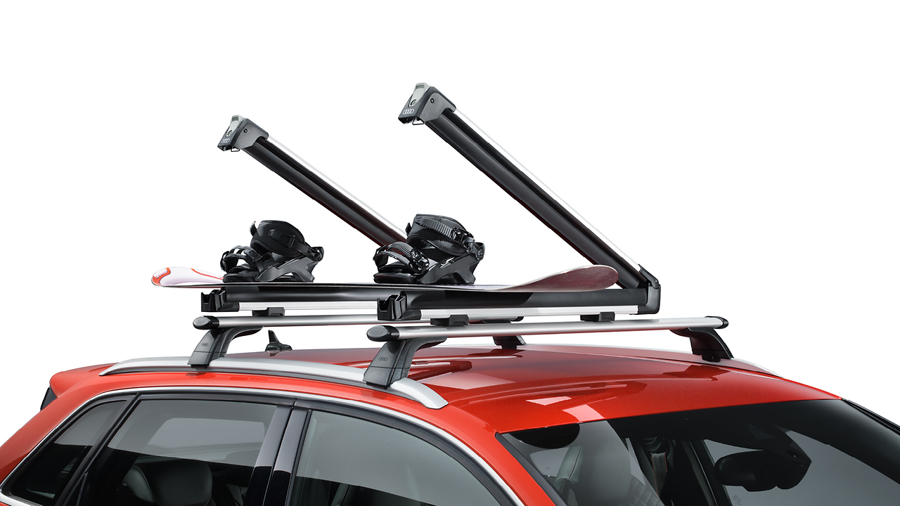 Ski and snowboard rack, for a maximum of 4 pairs of skis or 2 snowboards, without pull-out function