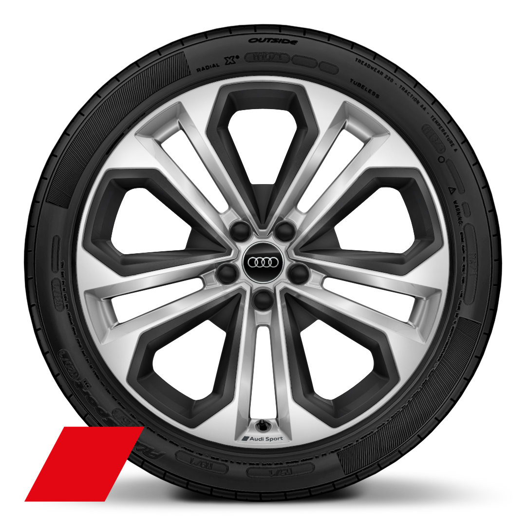 20&quot; x 8.5J &apos;5-twin-spoke module&apos; design Audi Sport alloy wheels with inserts in matt structured grey, with 255/40 R20 tyres