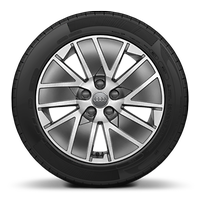 Aluminium-Gussr&auml;der im 5-Arm-Aero-Design, kontrastgrau, teilpoliert, Gr&ouml;&szlig;e 7,5 J &times; 17, mit Reifen 225/45 R 17