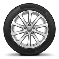 Aluminium-Gussr&auml;der im 10-Speichen-Turbinen-Design, Gr&ouml;&szlig;e 7,5 J x 17, mit Reifen 225/45 R 17