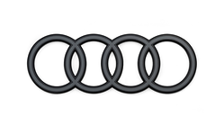 Audi ringen in zwart, voor de achterzijde
