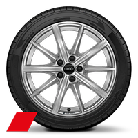 Audi Sport 18 吋 10 輻式星形設計鑄造鋁合金輪圈，搭配 225/40 R18 輪胎