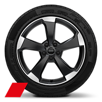 Obręcze kół ze stopu metali lekkich Audi Sport 8Jx19&quot;, 5 - ramienne Rotor, antracytowo-czarne, polerowane z oponami 235/40 R19. 3-letnie ubezpieczenie opon w cenie.