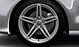 Cast aluminium alloy wheels, 5 twin-spoke star design, size 8.5 J x 19
