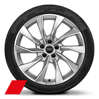 Rodas Audi Sport, design turbina de 10 raios, Cinza Platina, polidas torn., 8,5J x 19, pneus para modelo específico
