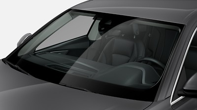 Windshield with heat-reflecting glass