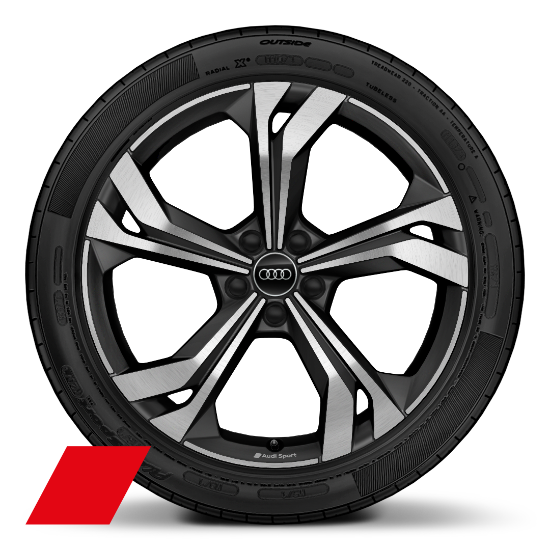 20&quot; x 8.5J &quot;5-twin-spoke rotor&quot; design Audi Sport alloy wheels in matt black with 255/40 R20 tyres