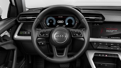 3-spoke multifunction, leather steering wheel with shift paddles