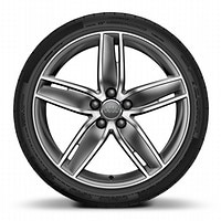 Jantes en aluminium coul&eacute; 8x19 Audi Sport &agrave; 5 branches Wing,finition titane polies,pneus 235/35 R19