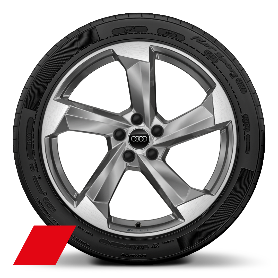 Audi Sport 20 吋 5 輻鑄造鋁合金輪圈, 尺寸 8.5 J x 20，搭配 255/40 R 20 輪胎