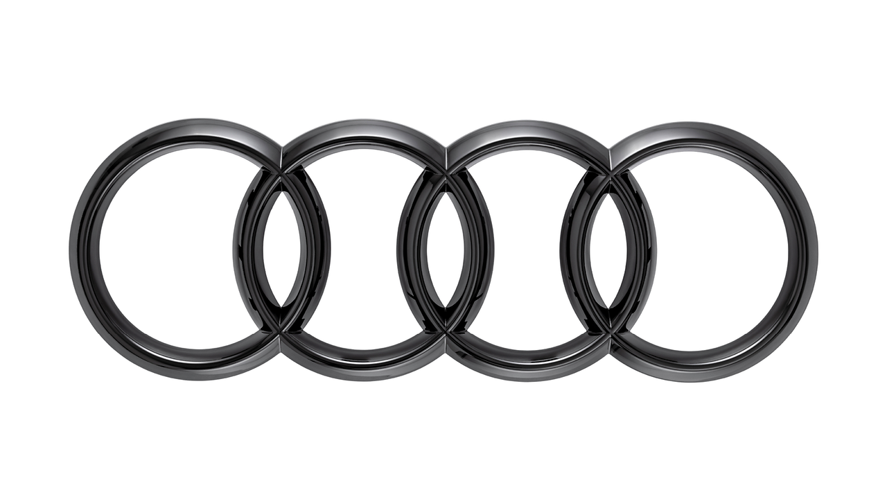Audi rings, front, black (standard equipment for black edition and above)