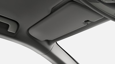 Sun visors with illuminated vanity mirro rs on driver and front passenger side