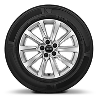 Jantes en aluminium coul&eacute; 6,5x16 &agrave; 10 branches design, pneus 195/55 R 16