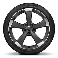 Jantes en aluminium coul&eacute; 8 x 19 "5 branches Rotor", finition titane, pneus 235/35 R19