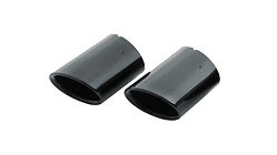 Sport tailpipe trims, chrome-finished, black, for vehicles with twin tailpipe on right
