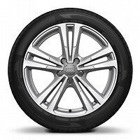 Jantes en aluminium coul&eacute; en style &agrave; 5 branches parall&egrave;les, partiel. polies, dimension 8J x 18 avec pneus 225/40 R18