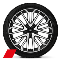Obręcze kół ze stopu metali lekkich Audi Sport 8.0Jx19&quot;, wieloramienne, stylistyka S, antracytowoczarne, polerowane,  z oponami 235/35 R 19. 3-letnie ubezpieczenie opon w cenie.