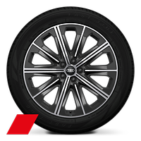 Obręcze kół ze stopu metali lekkich Audi Sport  8,0J|9,0Jx20&quot;, 10 - ramienne Stern Aero, w kolorze czarnym, polerowane, z oponami 235/50|255/45 R20. 3-letnie ubezpieczenie opon w cenie.