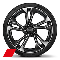 Rodas Audi Sport, design polígono de 5 raios duplos, Preto, polidas por torneamento, 9J x 20, pneus 265/30 R20