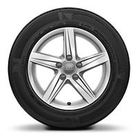Aluminium-Gussr&auml;der im 5-Speichen-Stern-Design, Gr&ouml;&szlig;e 7 J x 16, mit Reifen 205/55 R 16