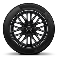 Aluminium-Gussr&auml;der Audi Sport im 10-Y-Speichen-Design, schwarz gl&auml;nzend, glanzgedreht, Gr&ouml;&szlig;e 7,5 J x 17, mit Reifen 215/40 R 17
