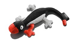 Cuddly "Rob the Gecko", grey/red/black