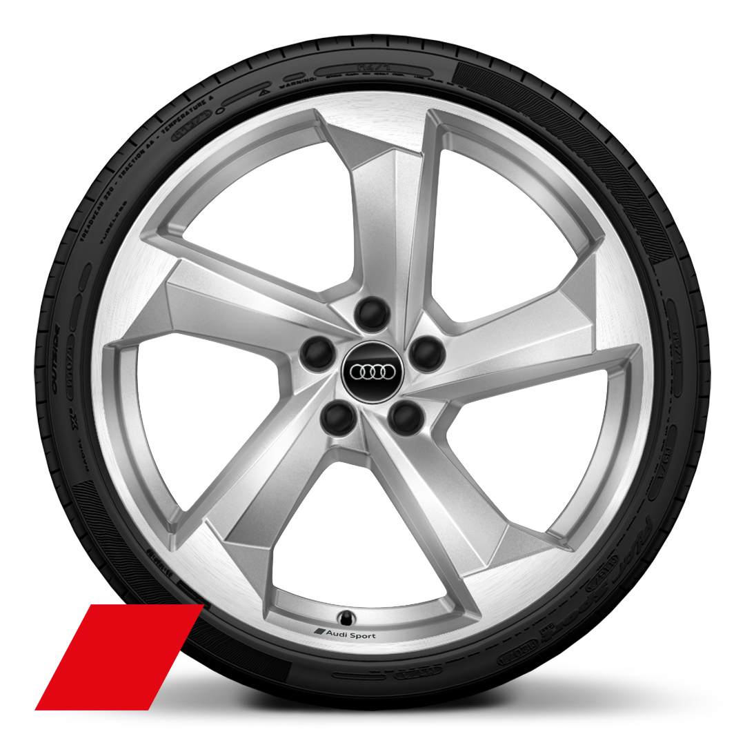 Llantas Audi Sport, diseño turbina de 5 brazos, Gris Platino, torn. brill., 8,5J x 20, neumáticos 245/45 R20