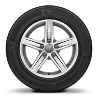 Jantes en aluminium coul&eacute; en style &eacute;toile &agrave; 5 branches, dimension 7J x 16 avec pneus 205/55 R16