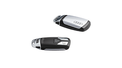 Key cover floret silver, with Audi rings, for keys without chrome clip