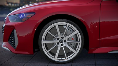 Ceramic brakes with gray calipers