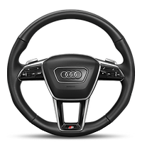 Heated 3-spoke, leather-covered multifunction steering wheel