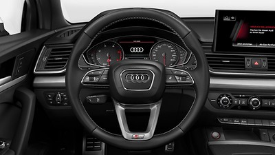 Heated, three-spoke multifunction steering wheel with shift paddles