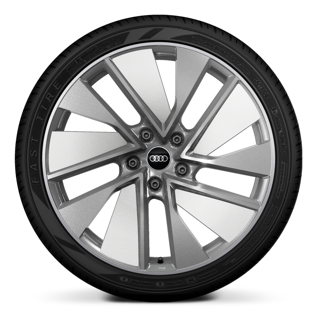 21" alloy wheels platinum grey 10-spoke trapezoidal aero design