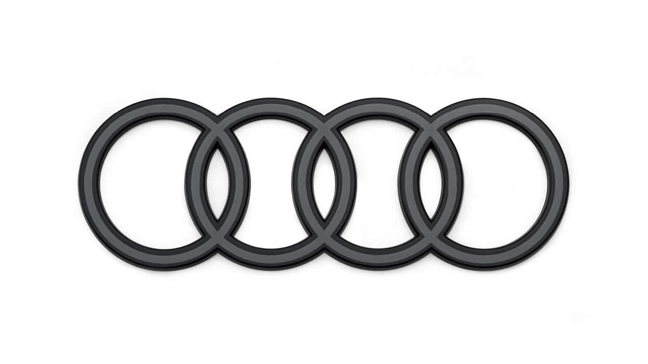 Audi rings in black, for the rear (standard equipment for black edition and above)
