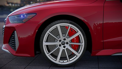 Ceramic brakes with red calipers