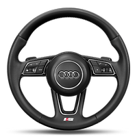 Sport leather steering wheel with multifunction plus and shift paddles